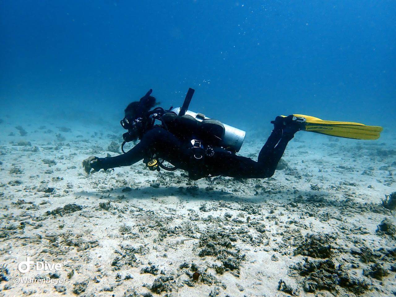 Scuba diver demonstrating buoyancy control